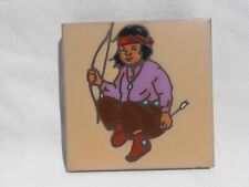 Ceramic Tile Trivet Native American Purple Warrior Bow & Arrow 4 x 4 G10 picture