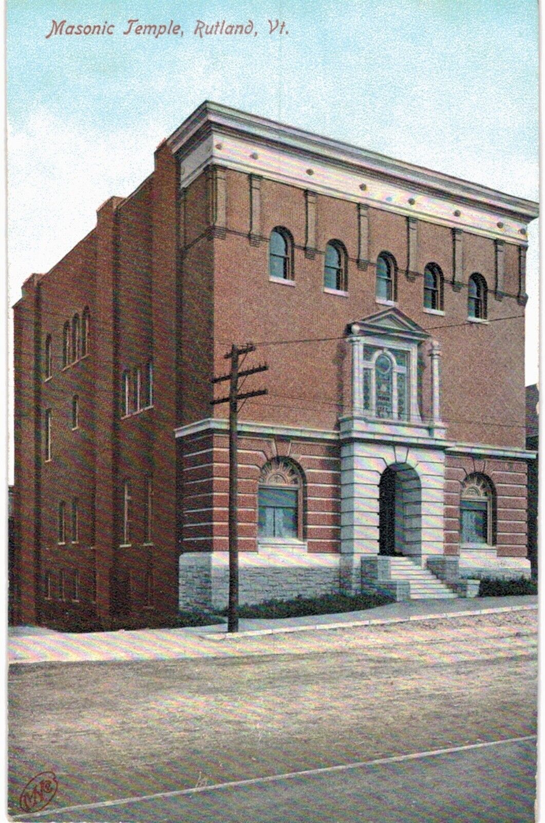 Rutland Masonic Temple Unused 1905 VT 