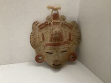 Vintage Aztec Mayan Eagle Warrior Clay Terra Cotta Mask #3 picture