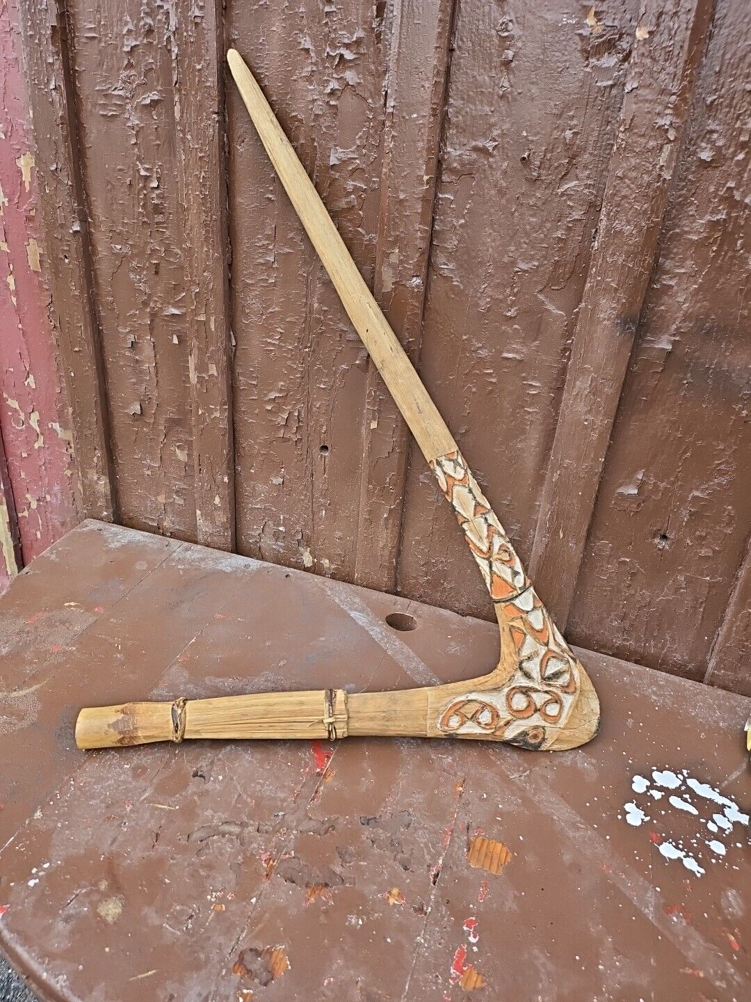 Tribal Vintage Wooden Boomerang massive 35