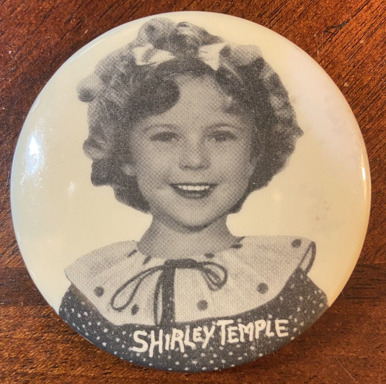 Vintage Shirley Temple Lapel Pin  Pinback Button 2 3/16 inches