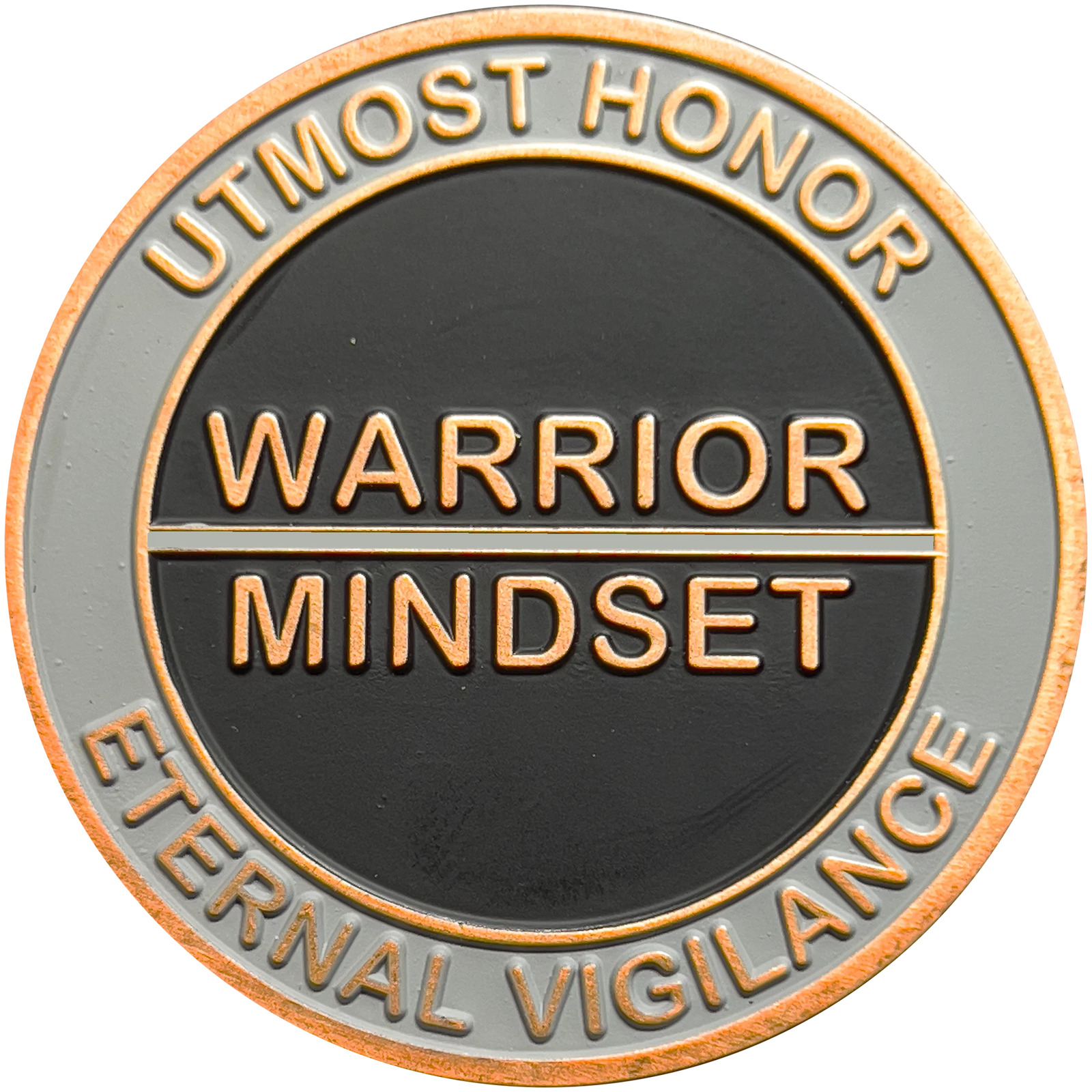 GL8-006 Warrior Mindset Challenge Coin Thin Gray Line Correctional Officer CO Co