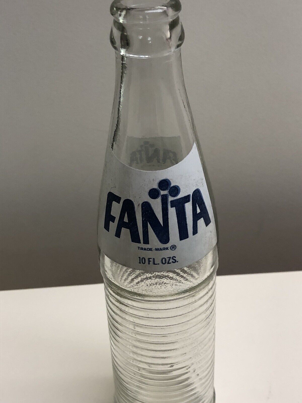 Details about    Clear Glass Ribbed 10oz FANTA Bottle,Good Label see pictures 