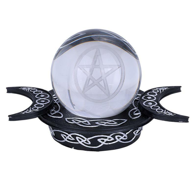 Celtic Triple Moon Pentagram Scrying/Gazing Ball with Stand