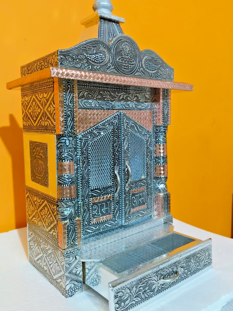Wood Temple Handcrafted Wooden Mandir Pooja Ghar Mandap For Worship Home Decor