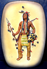 VINTAGE SCARCE BOSSONS SIOUX INDIAN WARRIOR/CHIEF CHALKWARE PLAQUE 1959 picture