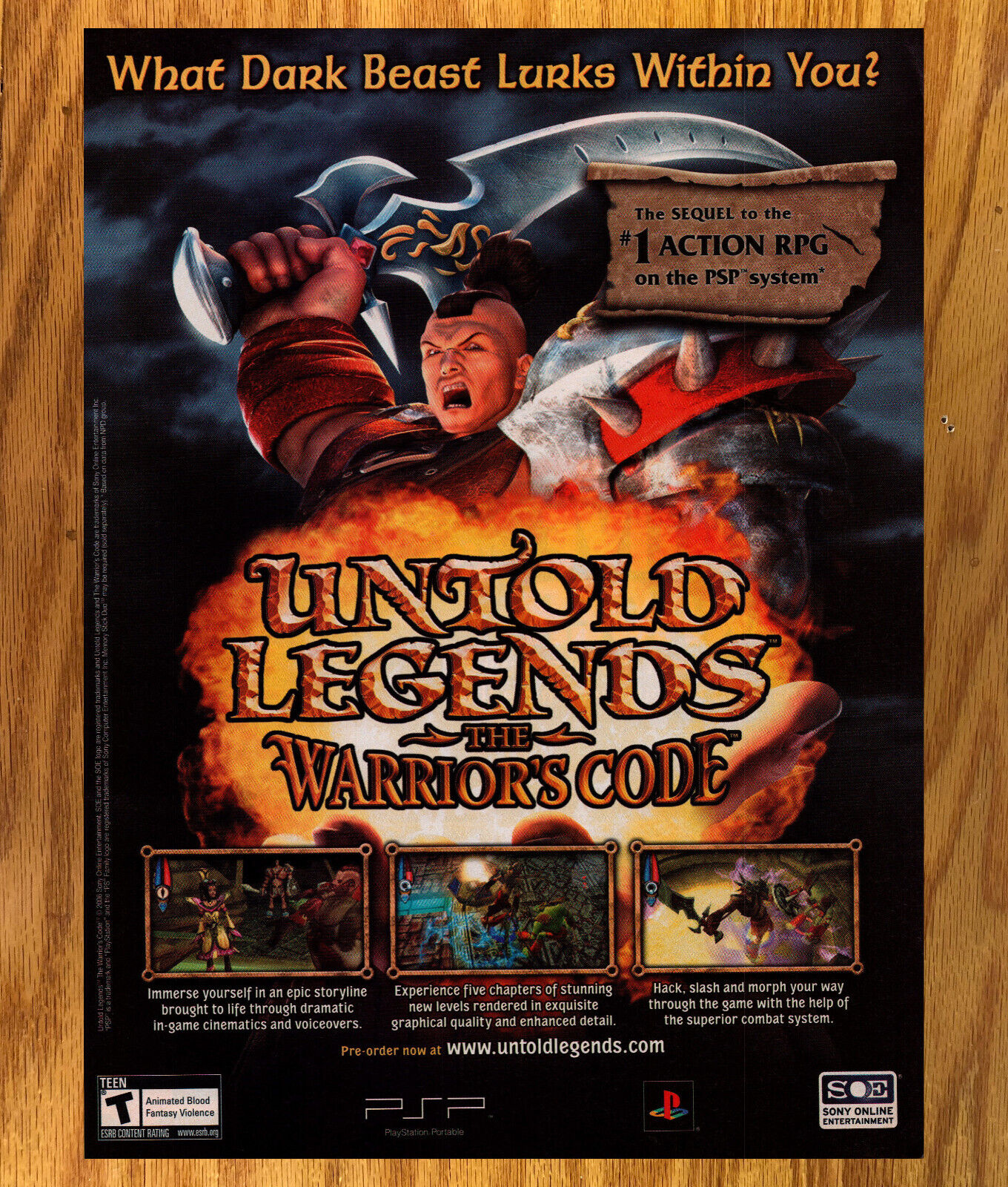 Untold Legends the Warrior\'s Code - Game Print Ad / Poster Promo Art 2006