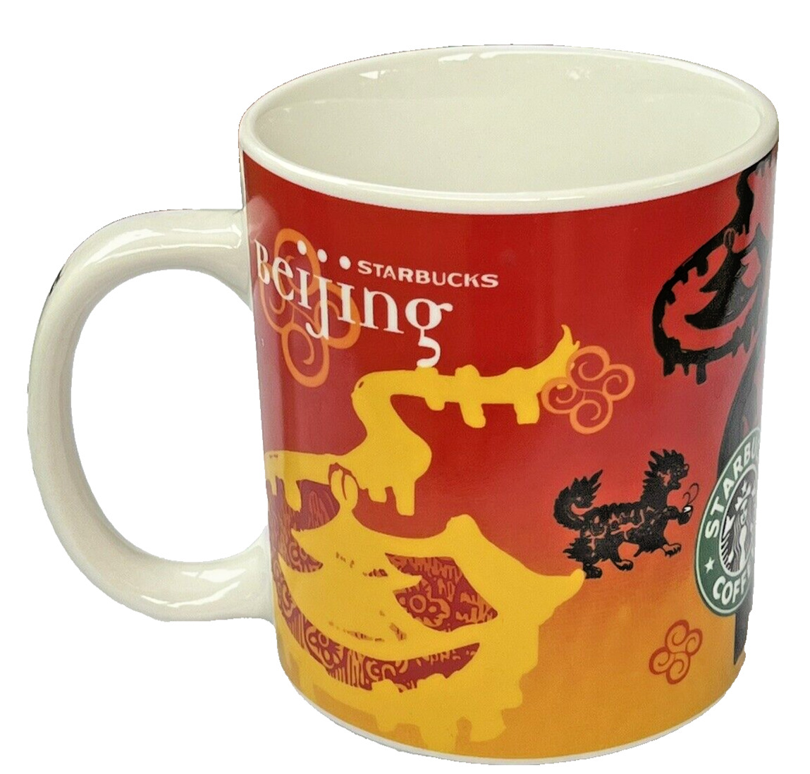 Starbucks Beijing Coffee/Tea Mug Temple Dragon Pattern Collectible Large 16oz