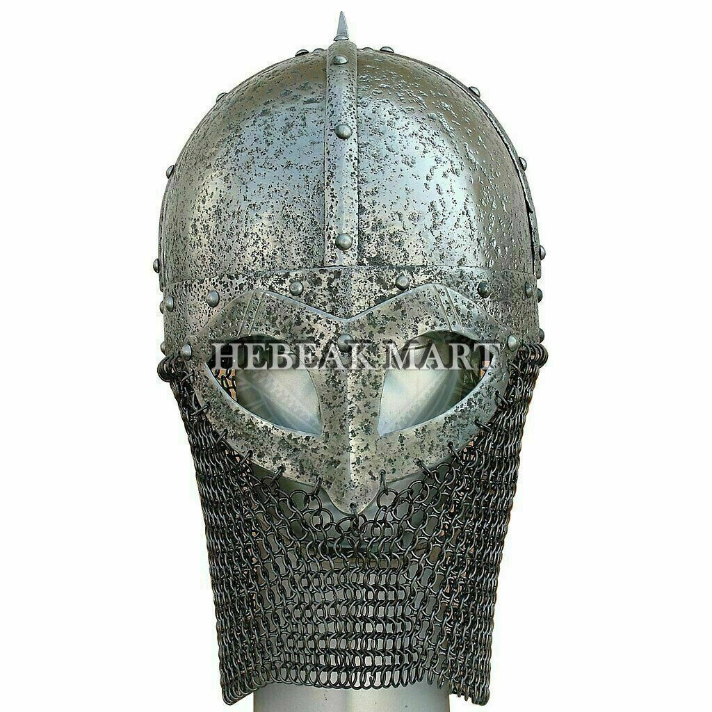 Steel Warrior Medieval Viking Helmet With Chain mail Viking Helmet Halloween