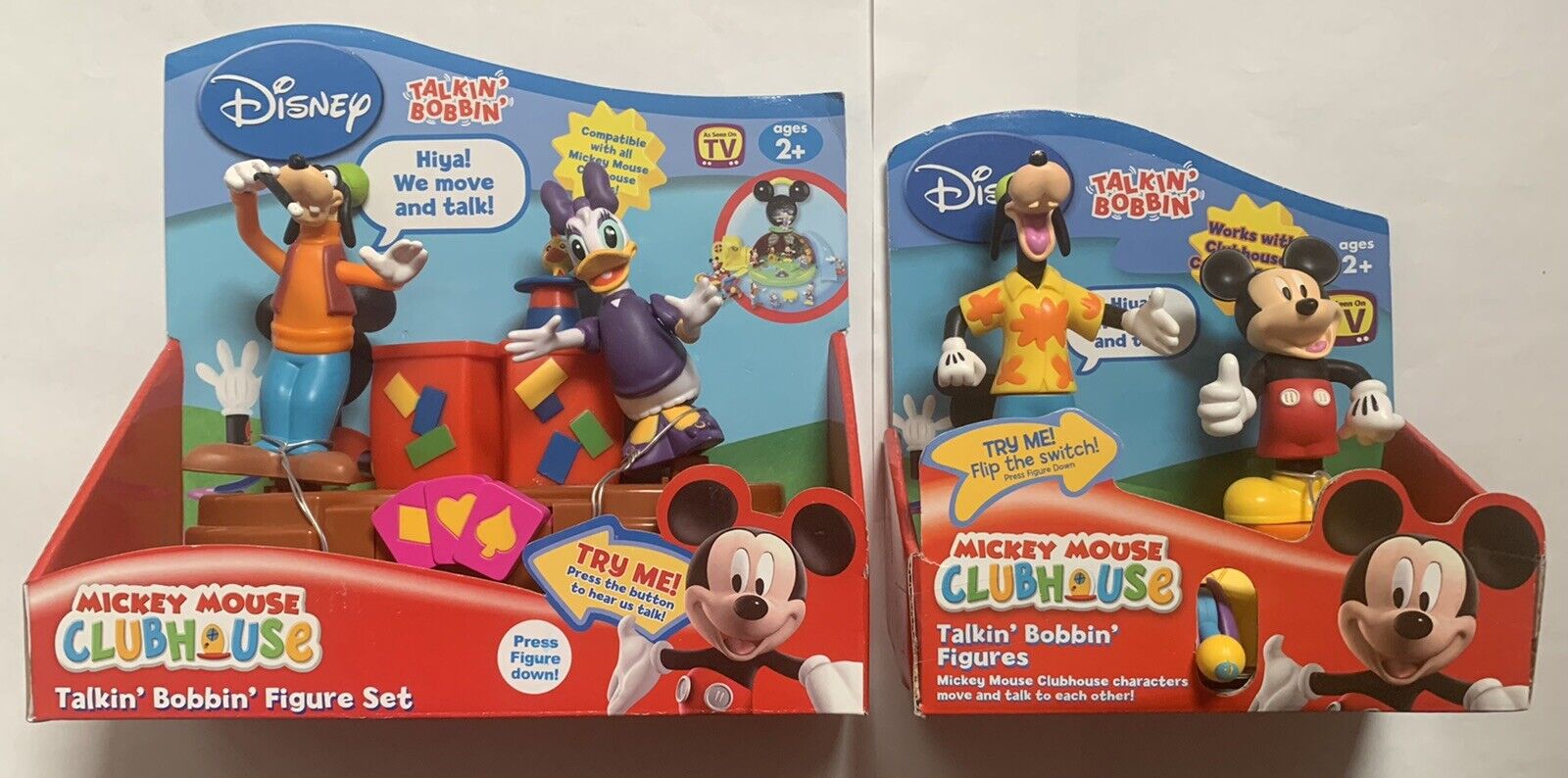 Mickey Mouse Clubhouse Talkin' Bobbin' Figure Sets Mickey, Goofy 