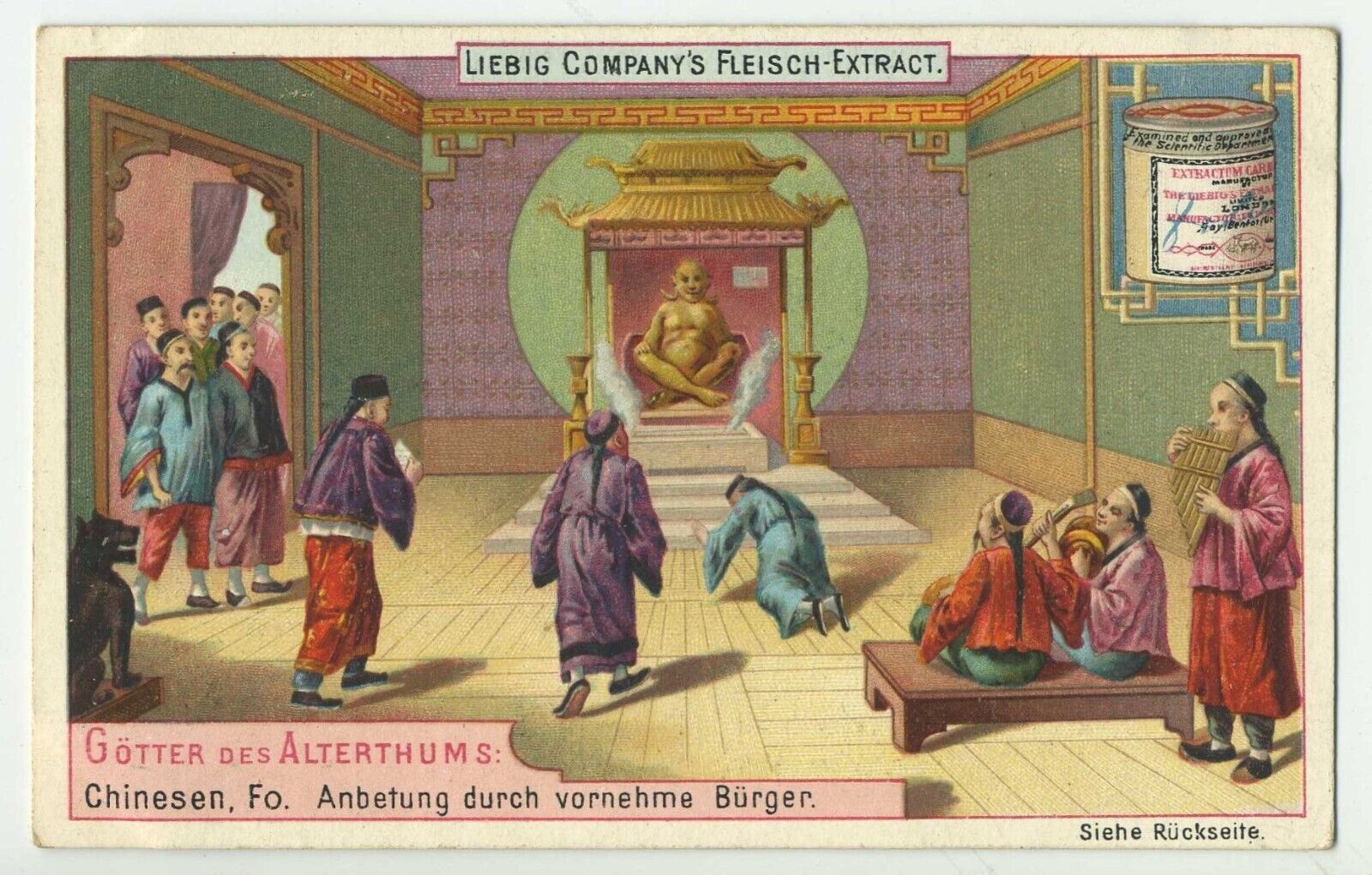LIEBIG Company's Fleisch Extract Chinese Religious Temple 1800's Trade Card