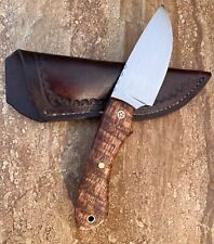 Custom Handmade Hunter/skinner knife with hand stitched leather sheath. picture