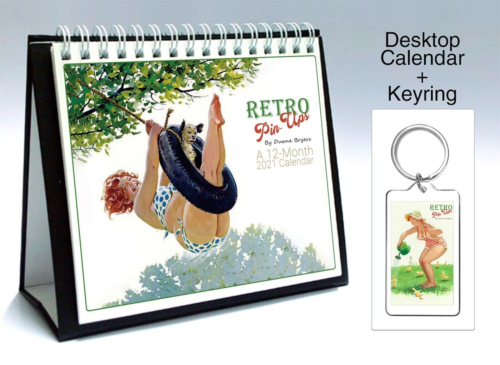 Keychain Pin Ups Hilda Duane Bryers 2021 Desktop Holiday Calendar 