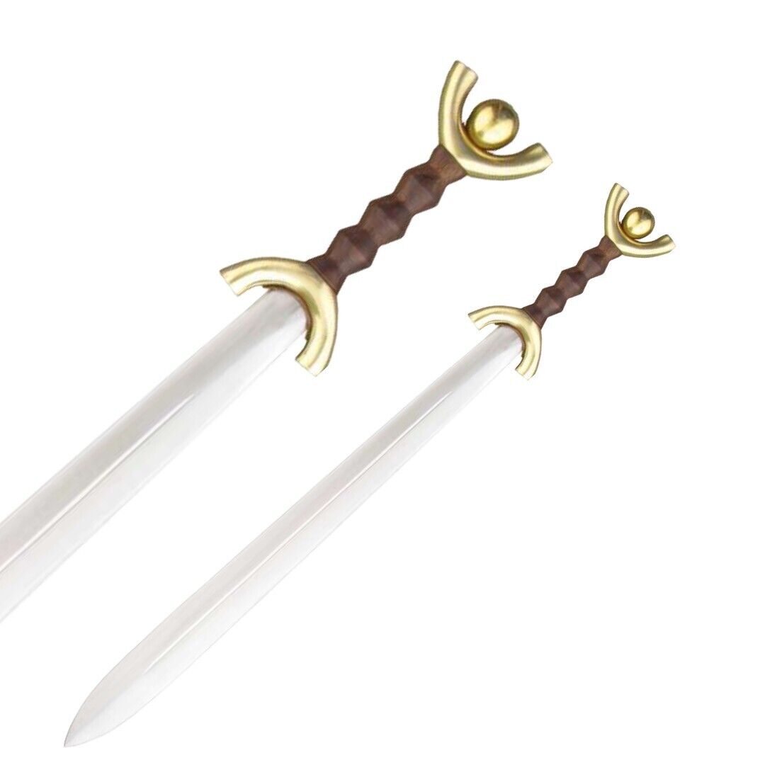 Celtic War Swords with Half Moon Brass Guard and Pommel, Handmade Carbon Steel