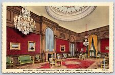 Washington DC~International Eastern Star Temple Interior~Ballroom~1937 Linen PC picture