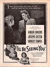 VINTAGE 1945 I'LL BE SEEING YOU MOVIE SHIRLEY TEMPLE WWII ERA PRINT AD picture