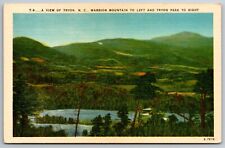View of Tryon North Carolina Warrior Mountain and Tryon Peak Linen Postcard picture