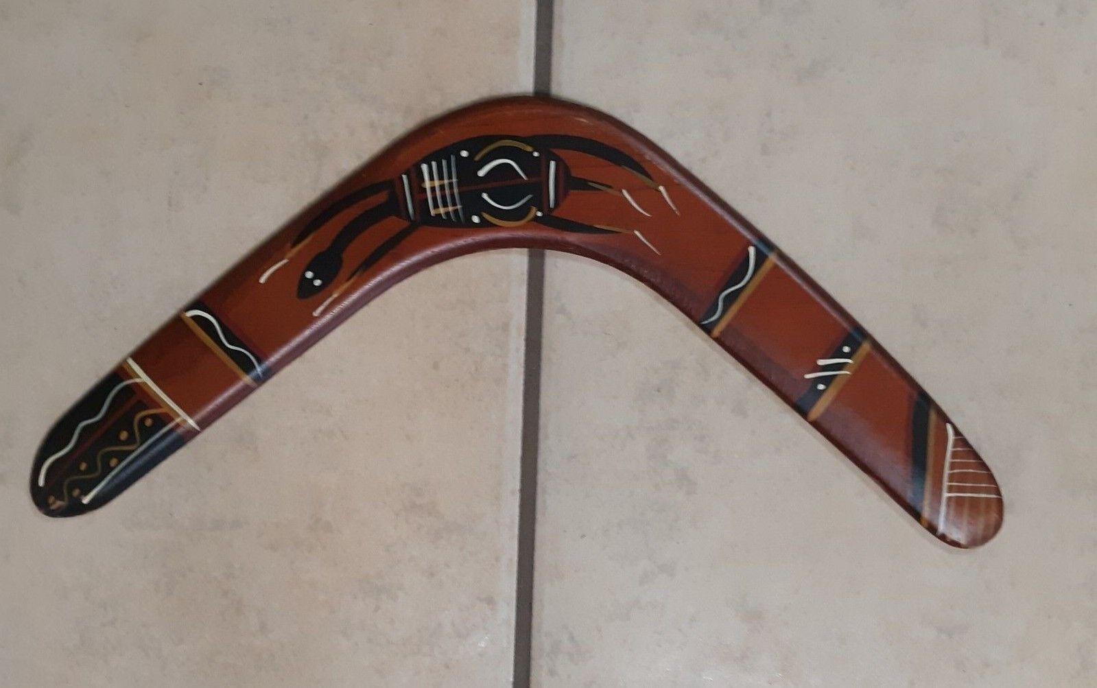 Bunabiri Souvenir Boomerang 16” Decorated By Australian Aboriginals By Hand X150
