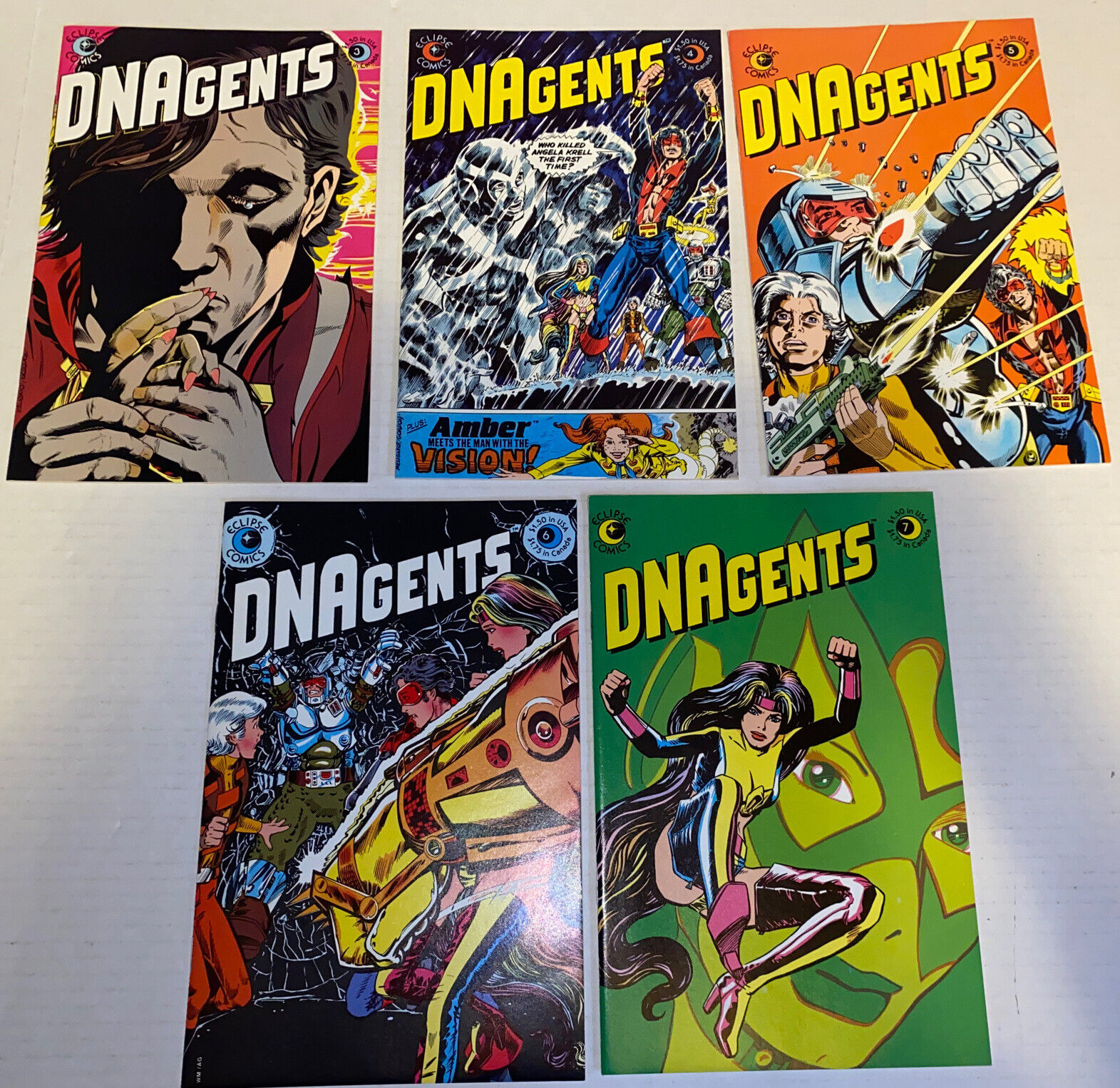 VF(DNAgents )Comic Book Lot Of 5 / 3, 4, 5, 6, 7  1983