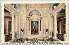 Washington DC~Eastern Star Temple Interior~Stairway Landing Head~1937 Linen PC picture