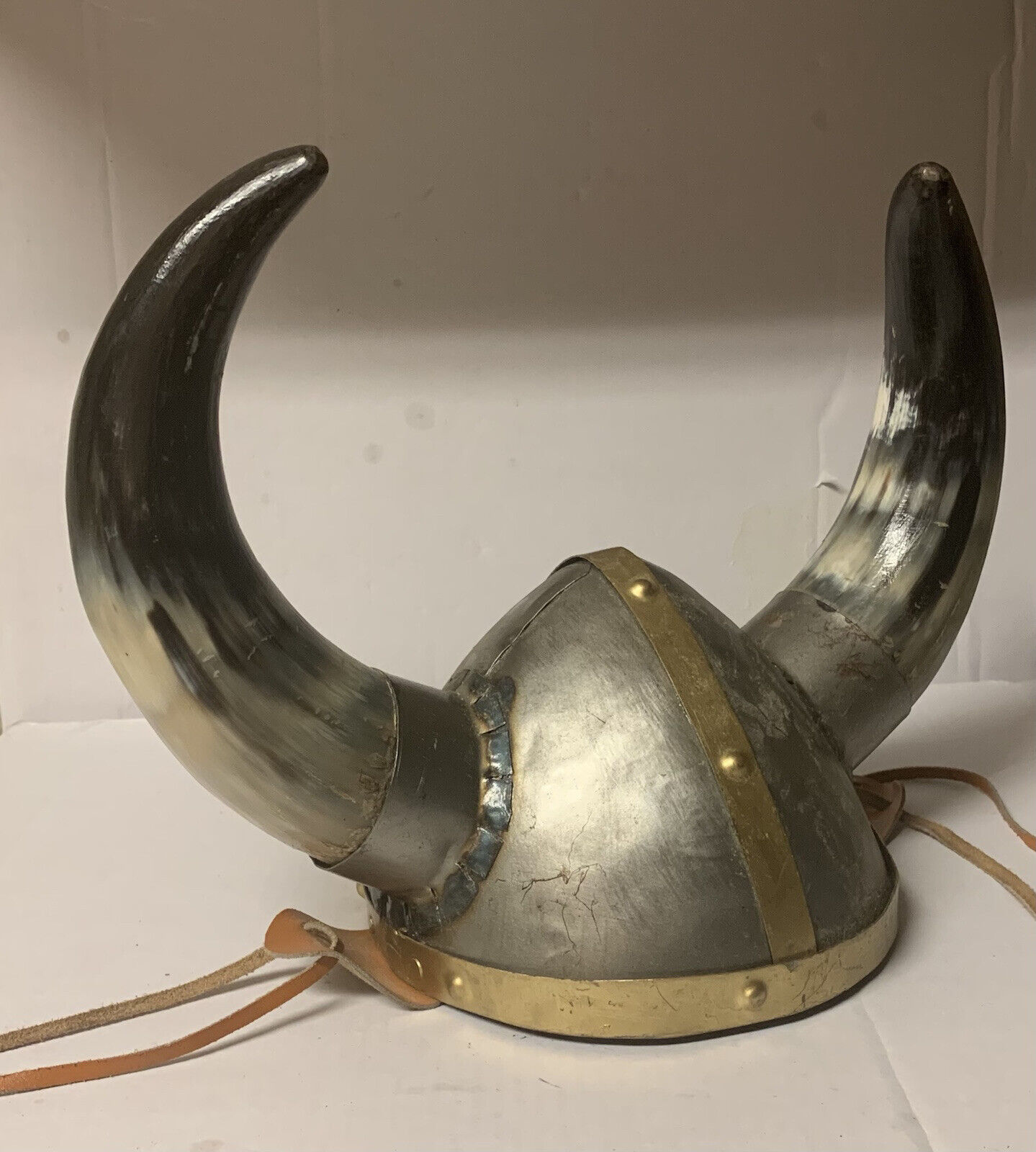 Vintage Armor Medieval Costume Viking Warrior Helmet With Horns