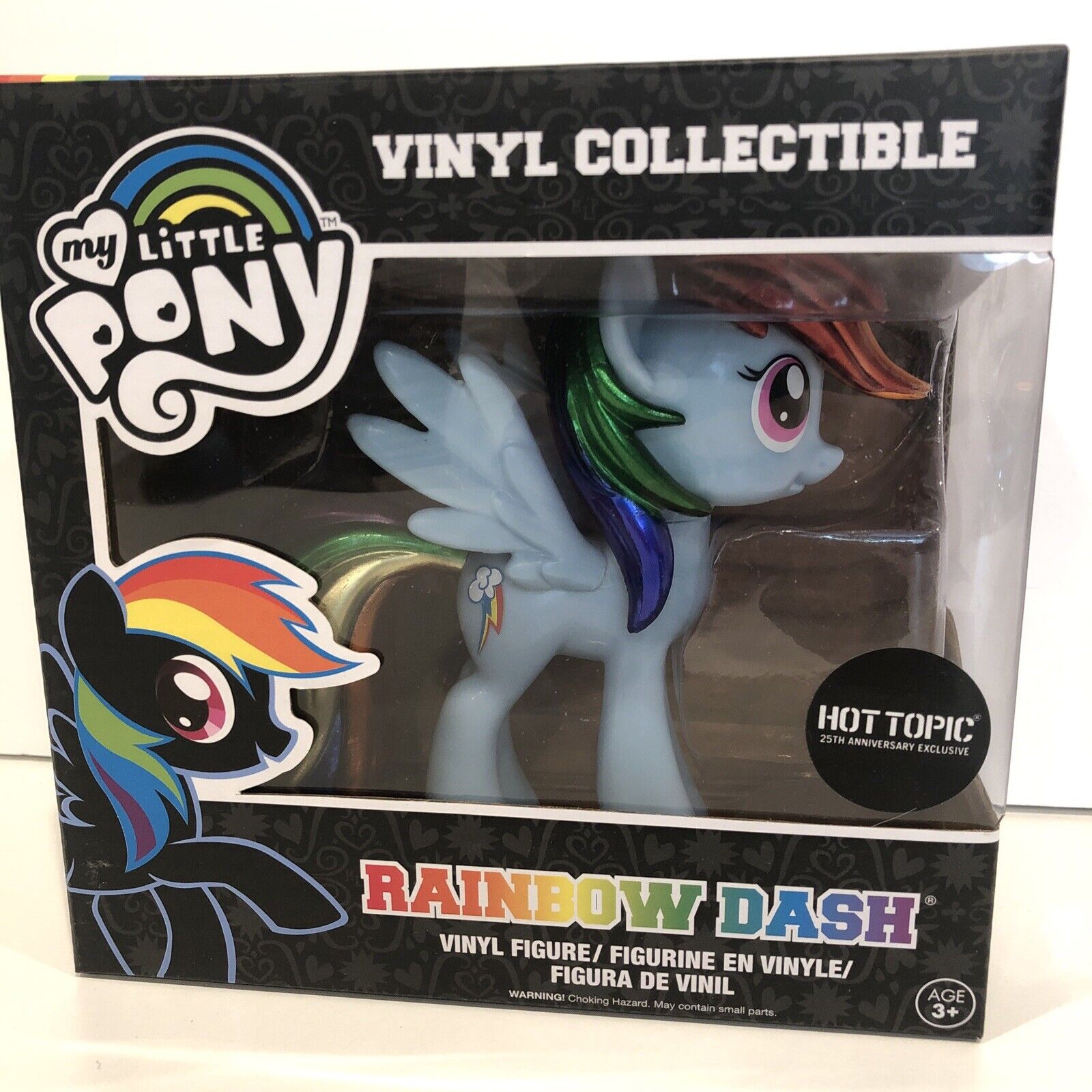 My Little Pony VINYL METALLIC RAINBOW DASH HOT TOPIC EXCLUSIVE 25TH ANNIVERSARY 