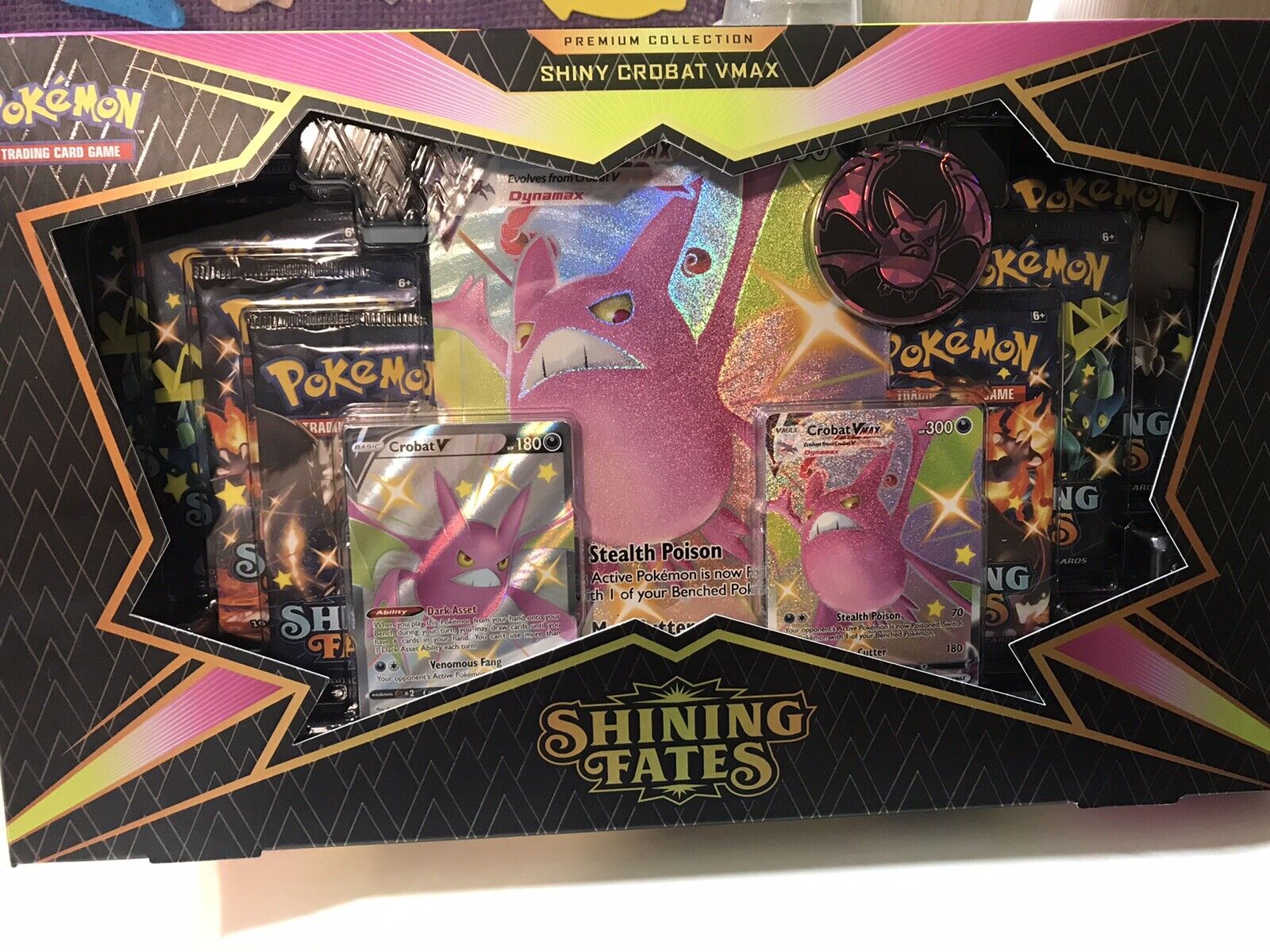Shining Fates Premium Collection Crobat V Pokemon sealed box