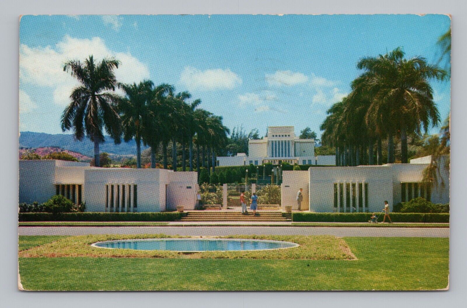 Postcard Morman Temple at Laie Oahu Hawaii c1957