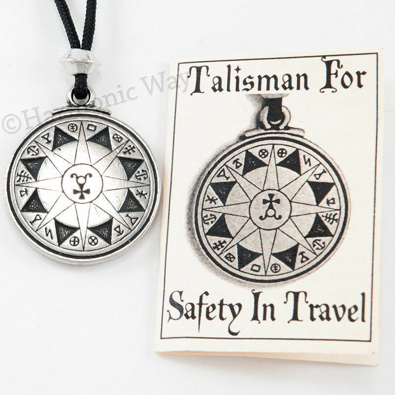 SAFE TRAVEL Talisman Necklace pendant Magic symbols Protection Guidance