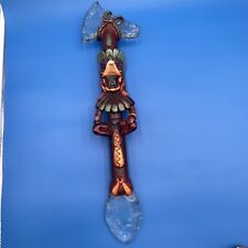 Mexican Aztec Warrior  Glass edge Sacrifical Axe Rainstick Shaker picture