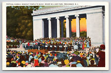 Postcard RI Providence Festival Chorus Benedict Temple To Music WB UNP A1 picture