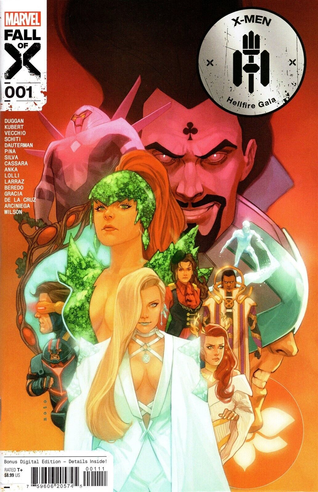 X-Men Hellfire Gala 2023 #1 Noto cover Jean Grey Rogue Cyclops Emma Frost Iceman