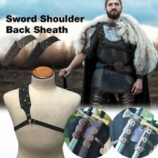 Medieval Style Sword Back Sheath Scabbard Warrior Holder One/Double Shoulders picture