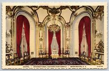 Washington DC~International Eastern Star Temple~Chapel Interior~1937 Linen PC picture