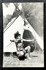 RPPC Indian Warrior Native American Tepee Wisconsin Dells Wisconsin    A2 picture