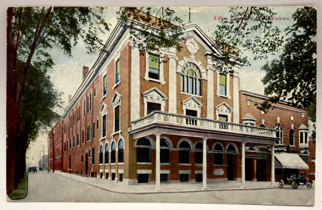 Elks Temple, Wayne, Indiana IN Vintage Postcard