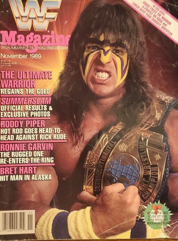 WWF Magazine November 1989 Ultimate Warrior *WILL COMBINE SHIPPING *
