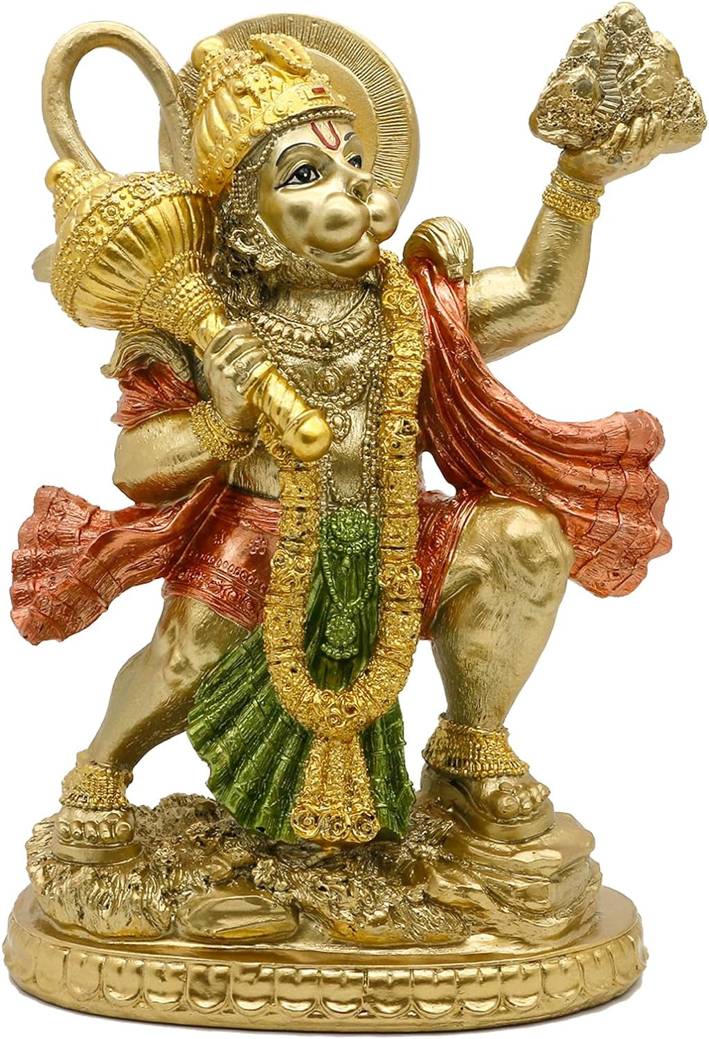 Hindu God Flying Hanuman Statue - India Idol Murti Pooja Sculpture Home Temple M