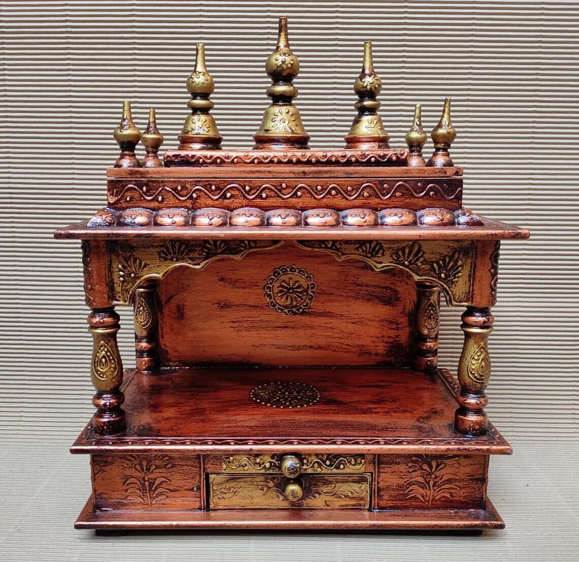 Wooden Temple Mandir Handcrafted Mandir Pooja Ghar Mandap For Worship Home Decor