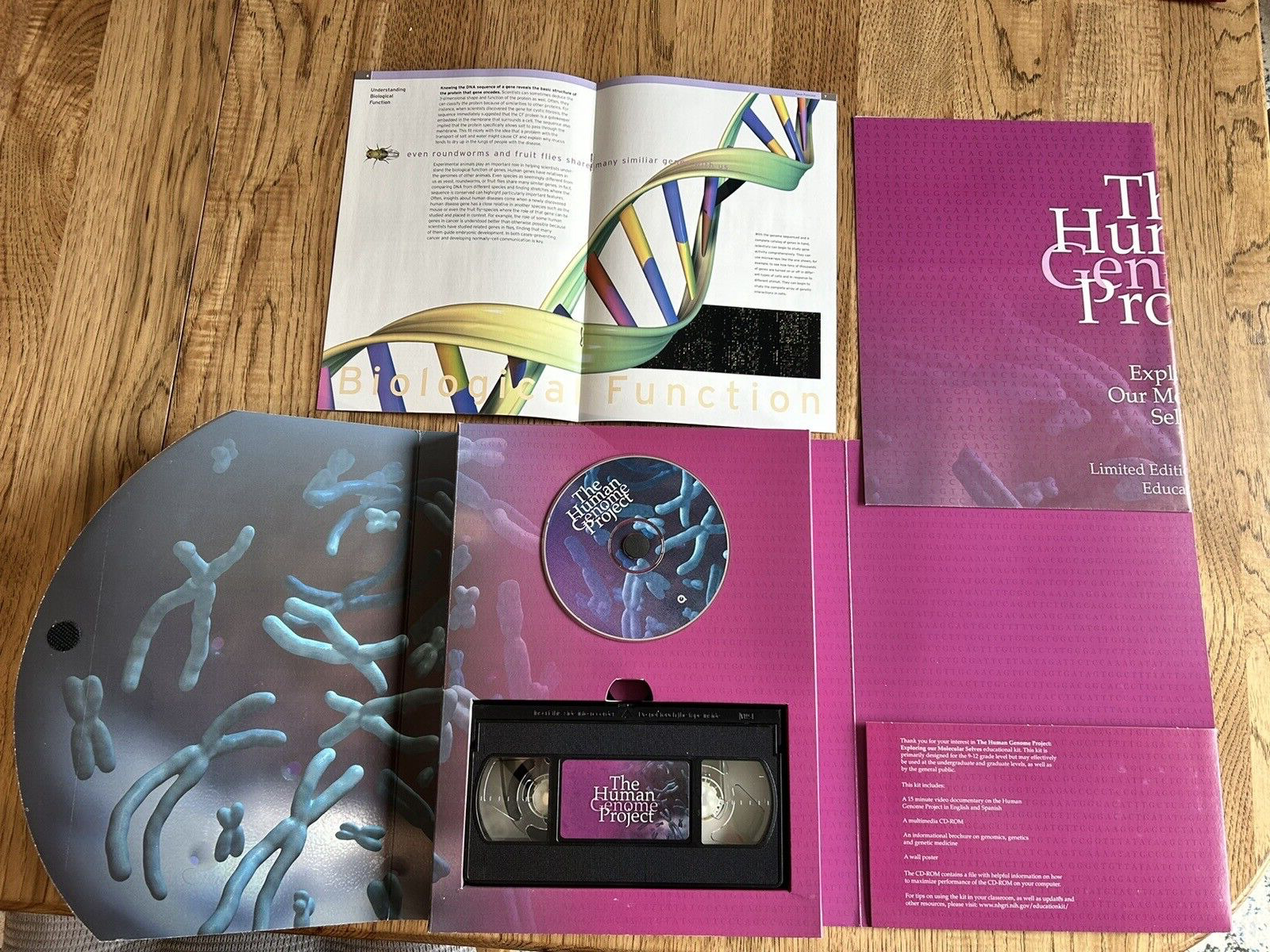 The Human Genome Project Educational Kit from NIH (1980s) VHS, CD, booklet