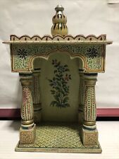 Hindu Pooja Ghar Handcrafted Wall Hanging Altar Wood Temple For Restoring picture