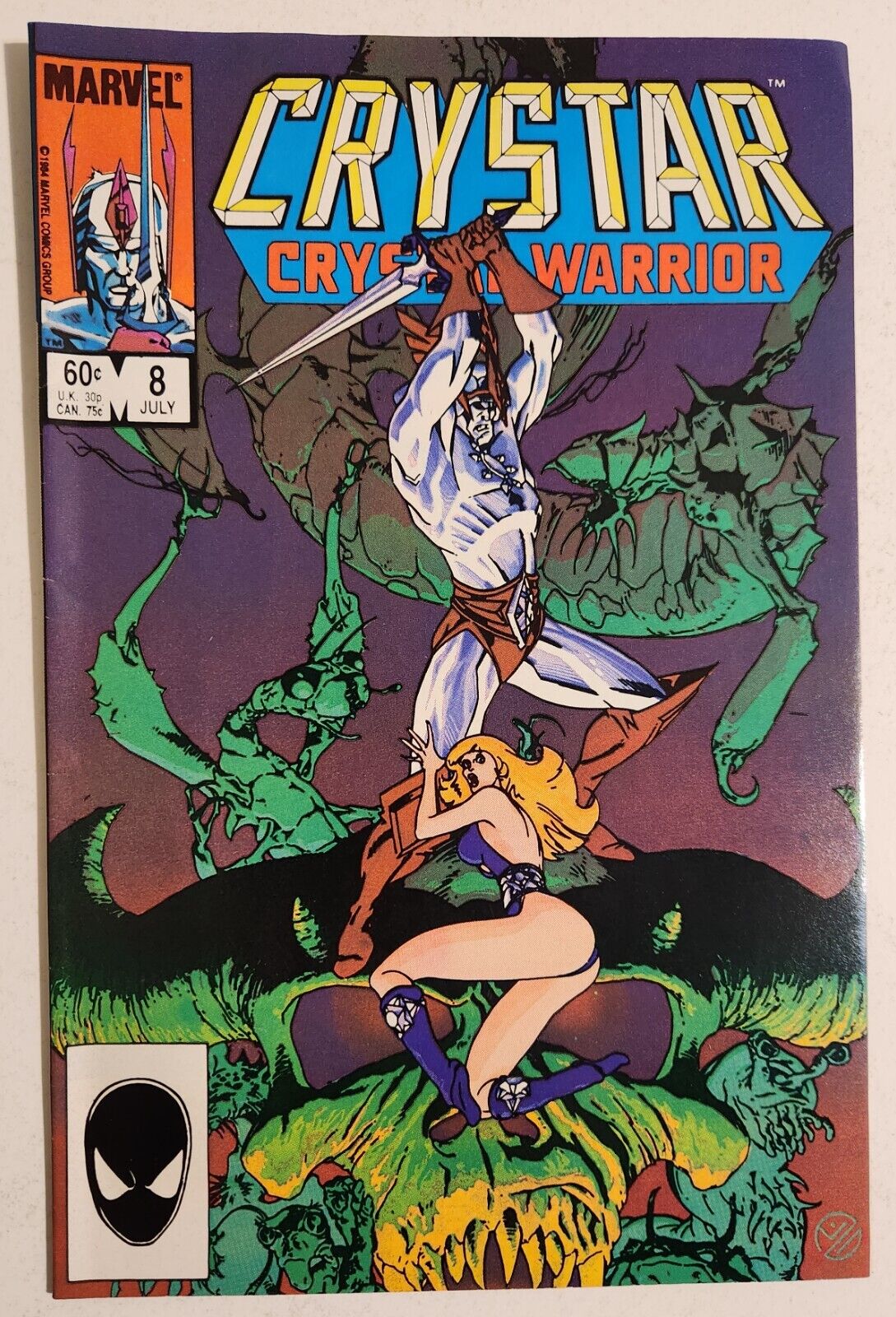 The Saga of Crystar, Crystal Warrior #8 (1984, Marvel) VF- Danzig Samhain Skull
