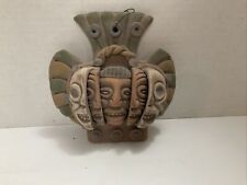 Aztec Mayan Warrior Clay Terra Cotta Mask 