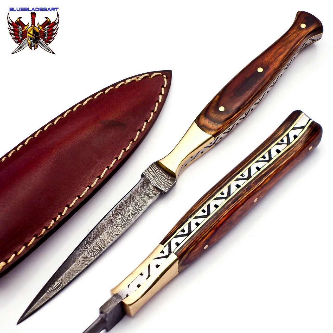 HandMade Forged Hunter Knife Damascus Steel Boot Throwing Dagger Hunting Knife