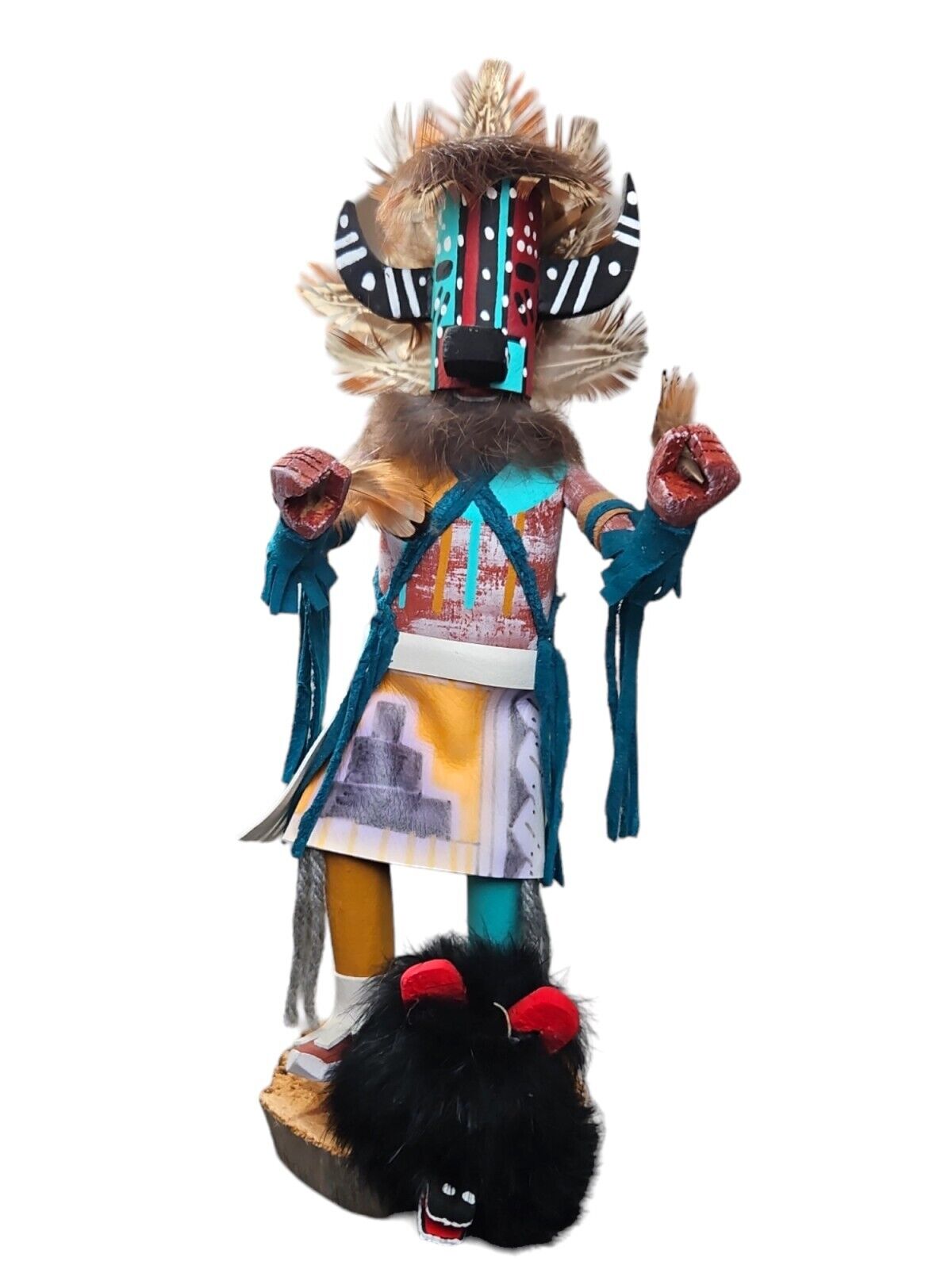 Vintage Kachina Warrior Doll~Handmade ~Native American~Signed by Be Gay
