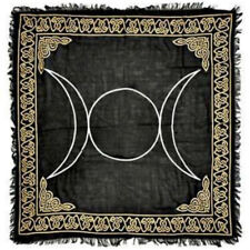 Black and Gold Triple Moon Altar Cloth: 36
