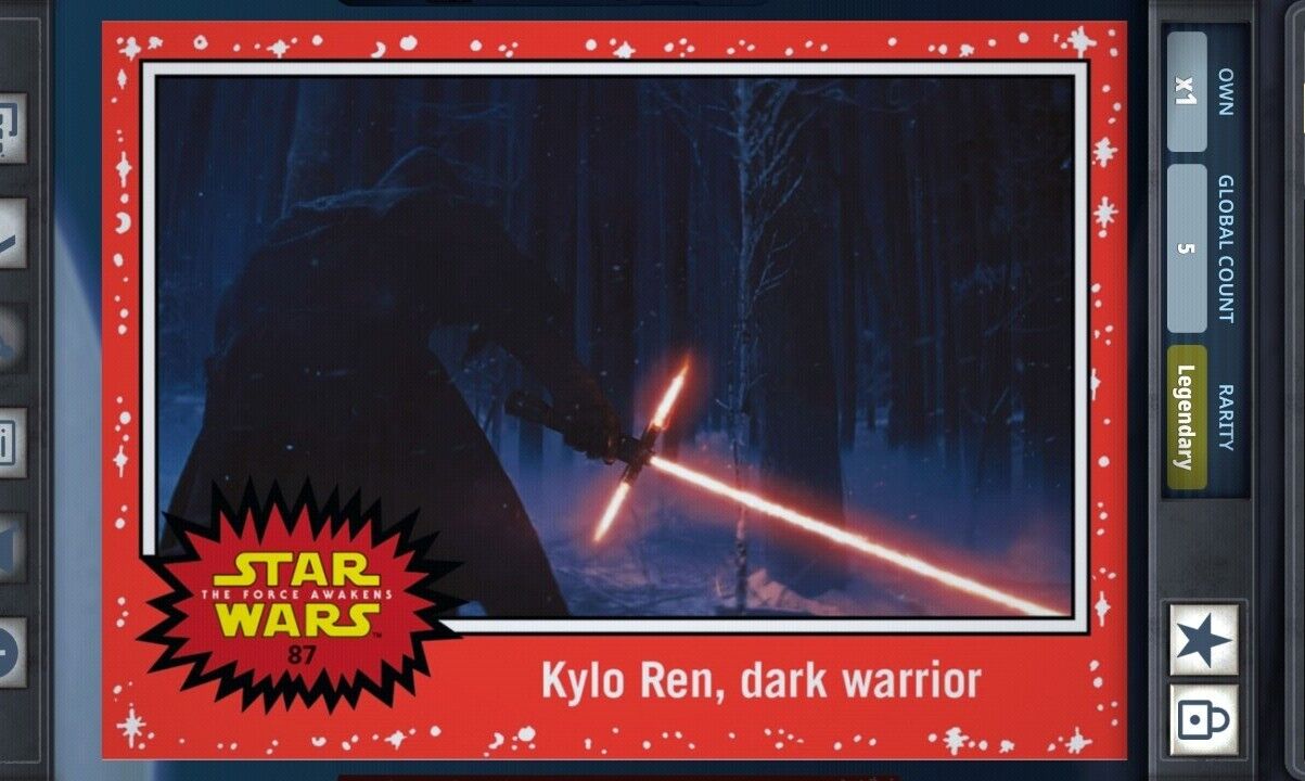 Topps Star Wars Card Trader Legendary 2015 JTTFA Red 5cc Kylo Ren Dark Warrior 