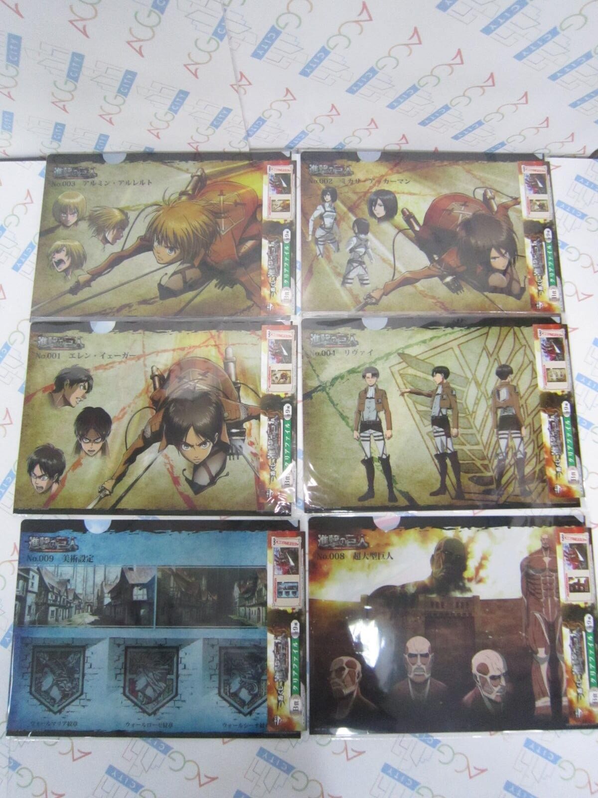 Attack on Titan Shingeki no Kyojin Ichiban Kuji B Prize File Folder Set of 6