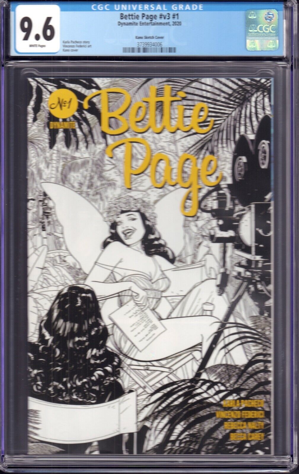 Bettie Page v3 #1 (Dynamite Entertainment, 2020) CGC 9.6 Kano Sketch Cover