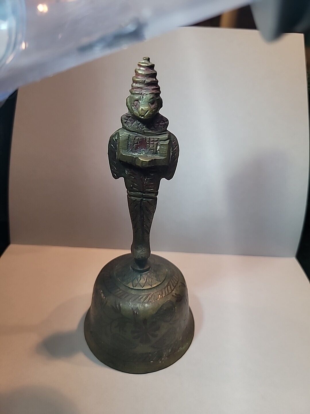 Vintage Brass Temple Bell, Hand Held, Hindu/Egyptian